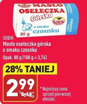 ALDI SOBIK Masto osełeczka górska o smaku czosnku 80g oferta