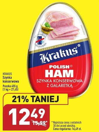 ALDI KRAKUS Szynka konserwowa 455g oferta