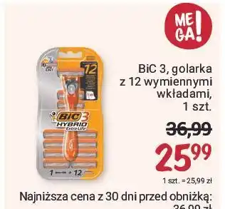 Rossmann Maszynka do golenia + 12 wkładów bic 3 hybrid extra life oferta