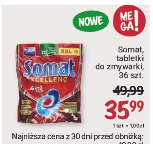 Rossmann Tabletki do zmywarek somat excellence 4in1 oferta