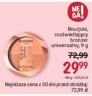 Rossmann Bronzer do twarzy 001 medium bourjois always fabulous oferta