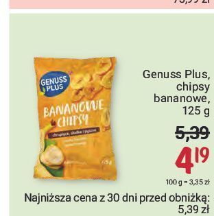 Rossmann Chipsy bananowe genuss plus oferta