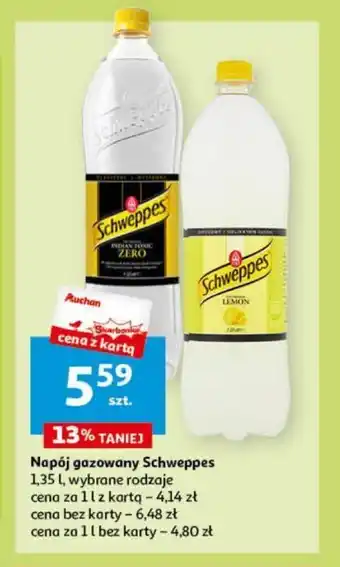 Auchan Schweppes Napój gazowany 1,35 l oferta