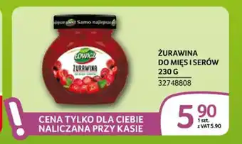 Selgros Łowicz ŻURAWINA DO MIĘS I SERÓW 1 szt. 230g oferta