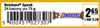 Eurocash Snickers 2pack 24 batony po 75 g oferta