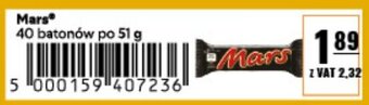 Eurocash Mars 40 batonów po 51 g oferta