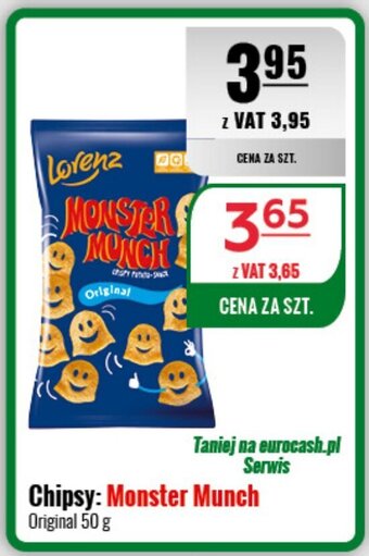 Eurocash Chipsy: Monster Munch Original 50 g oferta