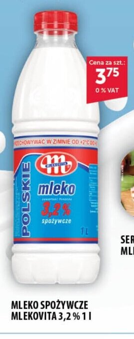 Eurocash MLEKO SPOŻYWCZE MLEKOVITA 3,2% 1 l oferta
