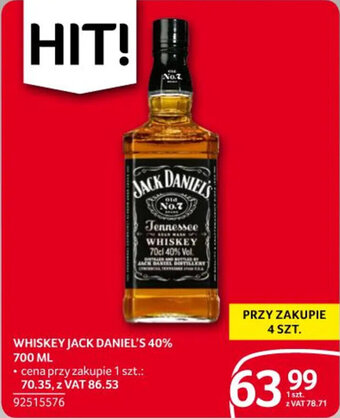 Selgros WHISKEY JACK DANIEL'S 40% 700ML oferta