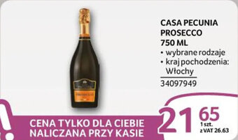 Selgros CASA PECUNIA PROSECCO 750 ML oferta