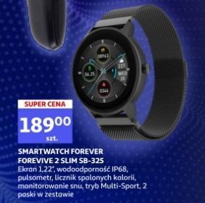 Auchan Smartwatch slim sb-325 czarny forever oferta
