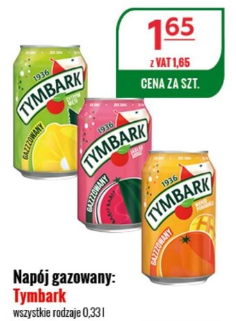 Eurocash Napój gazowany: Tymbark wszystkie rodzaje 0,33l oferta