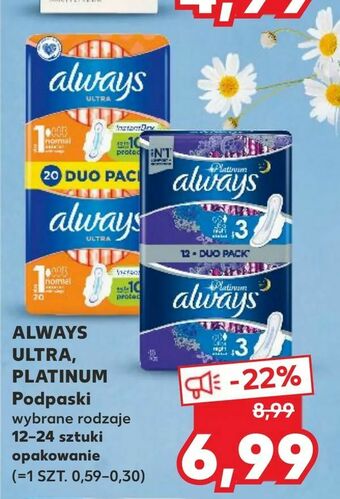 Kaufland ALWAYS ULTRA, PLATINUM Podpaski oferta