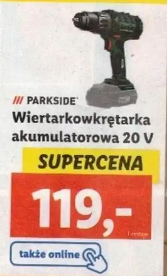 Lidl Wiertarkowkrętarka akumulatorowa 20 V, 1 szt. oferta