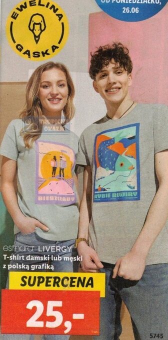 Lidl T-shirt damski lub męski z polską grafiką, 1 szt. oferta