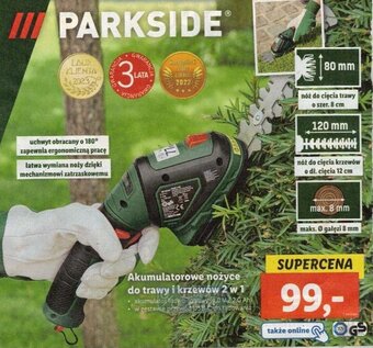 Lidl Akumulatorowe nożyce do trawy i krzewów 2 w 1 oferta