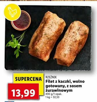 Lidl Filet z kaczki, wolno gotowany, z sosem żurawinowym oferta