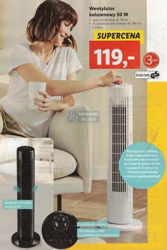 Lidl Wentylator kolumnowy 50 W oferta