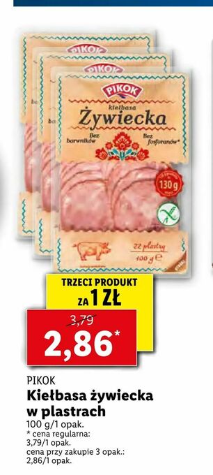 Lidl Kiełbasa żywiecka w plastrach oferta