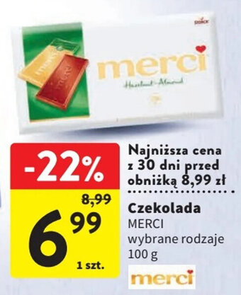 Intermarche Czekolada MERCI 100 g oferta