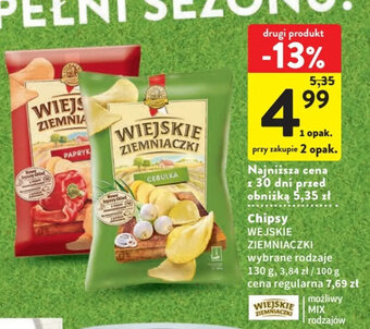 Intermarche Chipsy WIEJSKIE ZIEMNIACZKI 130 g oferta