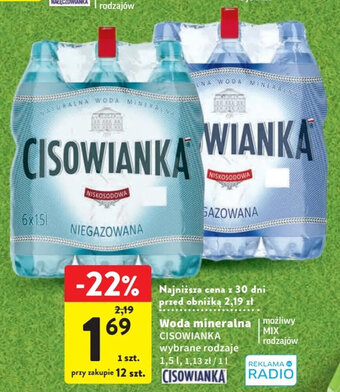 Intermarche Woda mineralna CISOWIANKA 1,5 l oferta