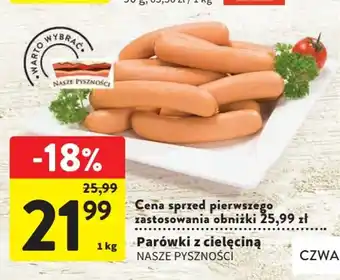 Intermarche Parówki z cielęciną NASZE PYSZNOŚCI oferta