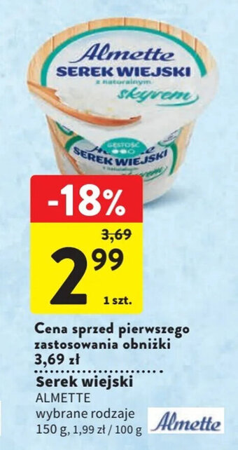 Intermarche Serek wiejski ALMETTE 150 g oferta
