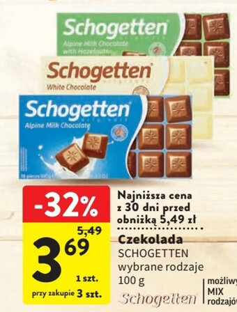 Intermarche Czekolada Schogetten 100 g oferta