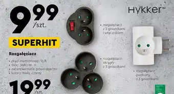 Biedronka Rozgałęziacz podłużny 3 gniazda hykker oferta