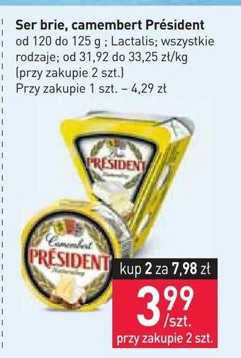 Stokrotka Ser brie, camembert Président oferta