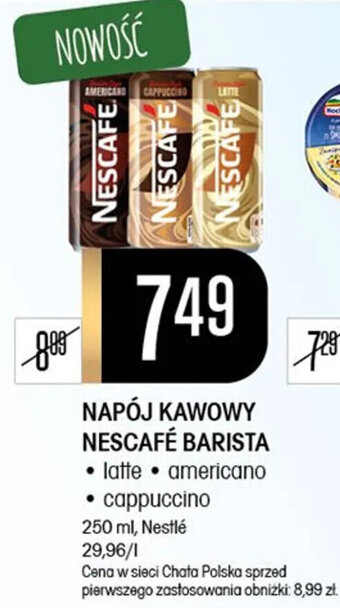 Chata Polska NAPÓJ KAWOWY NESCAFÉ BARISTA 250 ml oferta