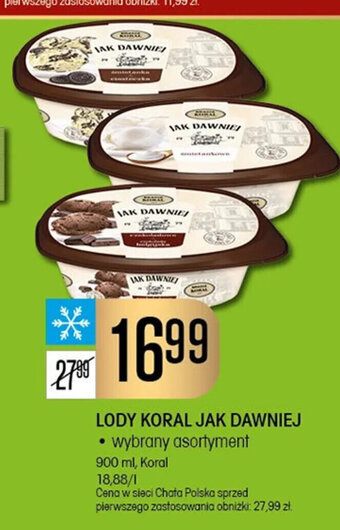 Chata Polska LODY KORAL JAK DAWNIEJ 900 ml oferta