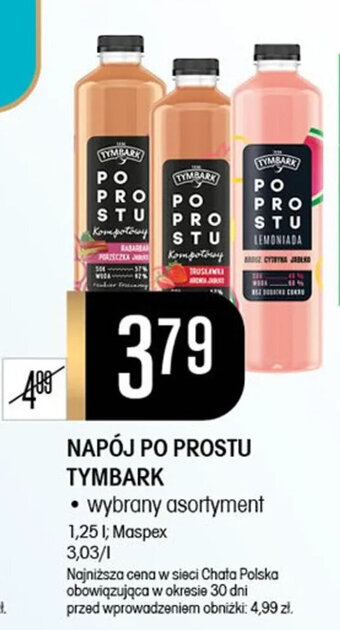 Chata Polska NAPÓJ PO PROSTU TYMBARK 1,25 l oferta