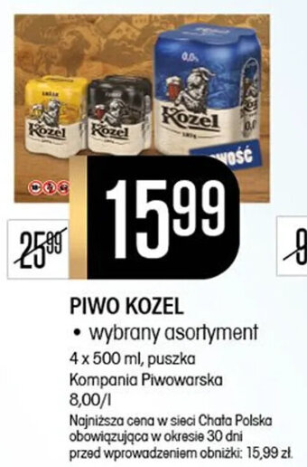 Chata Polska PIWO KOZEL 4 x 500 ml oferta