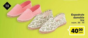 Carrefour Espadryle damskie 36-41 tex oferta