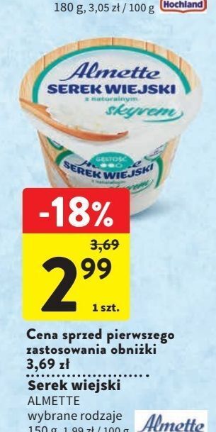 Intermarche Serek wiejski ze skyrem hochland almette oferta