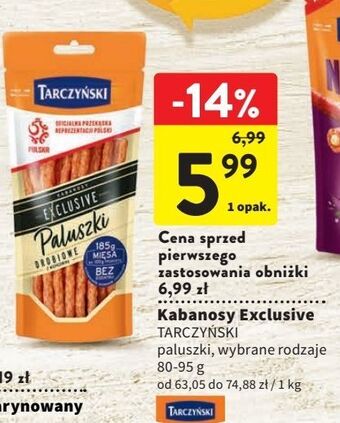 Intermarche Kabanosy drobiowe tarczyński exclusive oferta