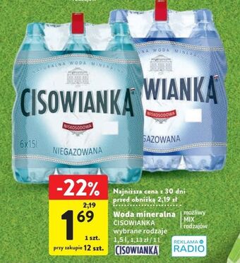 Intermarche Woda niegazowana cisowianka oferta