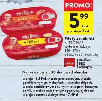 Intermarche Filety z makreli w sosie pomidorowym king oscar oferta