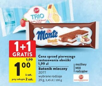 Intermarche Baton mleczny zott monte snack oferta