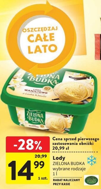 Intermarche Lody waniliowe z laską wanilii zielona budka oferta