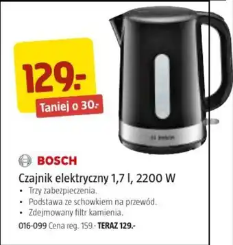 Jula BOSCH Czajnik elektryczny 1,7 l, 2200 W oferta