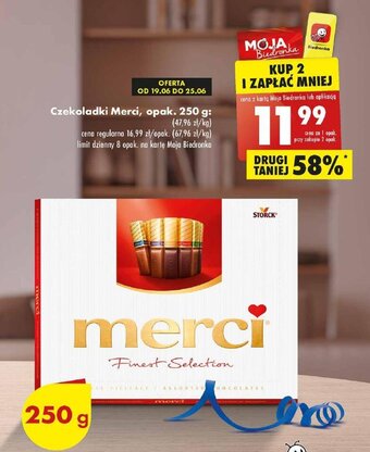 Biedronka Czekoladki Merci, opak. 250 g oferta