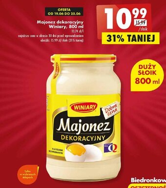 Biedronka Majonez dekoracyjny Winiary, 800 ml oferta