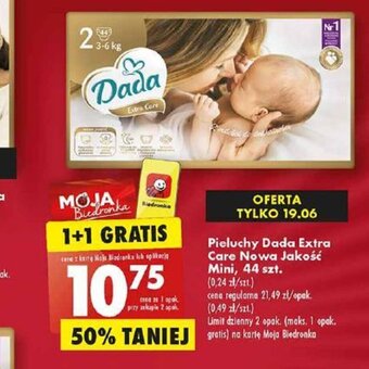 Biedronka Pieluchy Dada Extra Care Nowa Jakość Mini, 44 szt. oferta
