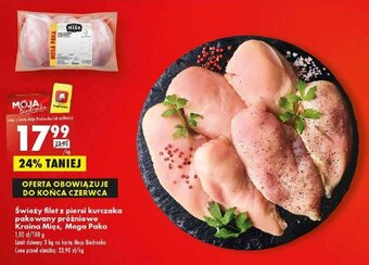 Biedronka Świeży filet z piersi kurczaka pakowany próżniowo Kraina Mięs 1 kg oferta