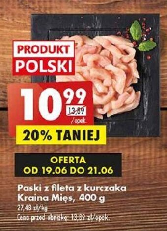 Biedronka Paski z fileta z kurczaka Kraina Mięs, 400 g oferta