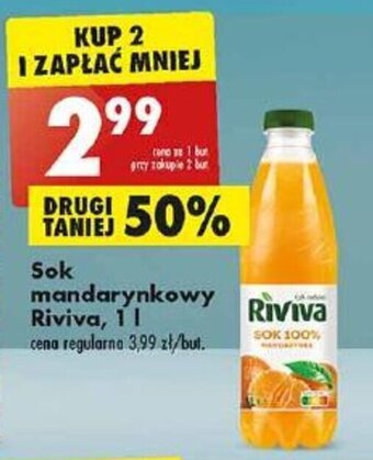 Biedronka Sok mandarynkowy Riviva, 1 l oferta