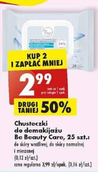 Biedronka Chusteczki do demakijażu Be Beauty Care, 25 szt. / opak. oferta